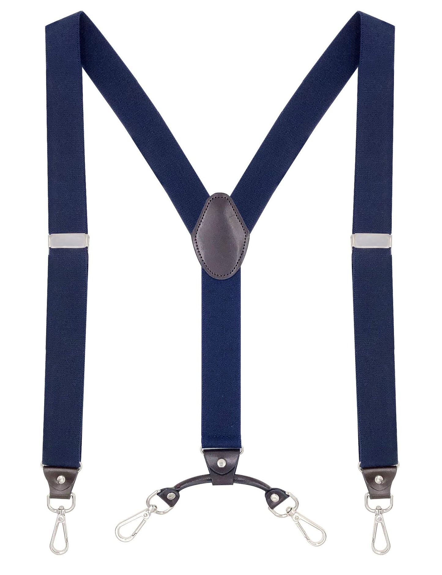 Ausukler Men's Suspenders with Swivel Hooks and Adjustable Braces, Suitable for Heavy Duty, Big and Tall, Black (Navy Blue)