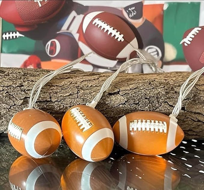 Football Lights String 20 LED 14Ft Battery Powered for Boy's Room Decor,Ball Sport Theme Party Decorative Lights,Birthday Decorations,Football Lovers Gift(8Mode)