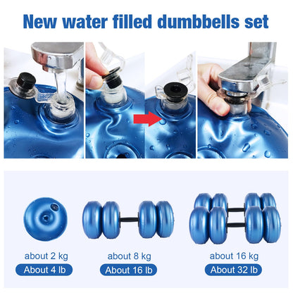 Water Filled Dumbbells Set - Water Filled Weights - Portable Travel Weights - Weights Adjustable Dumbbells - Portable Fitness Equipment - Strength Training - Fitness and Shaping