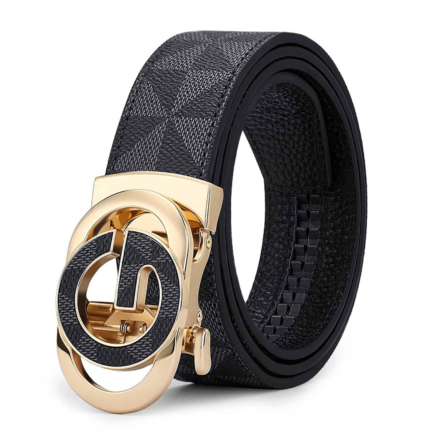 VANNANBA Mens Ratchet Belt Fashion Business Casual Leather Designer Belts with Adjustable Automatic Buckle Gift Box