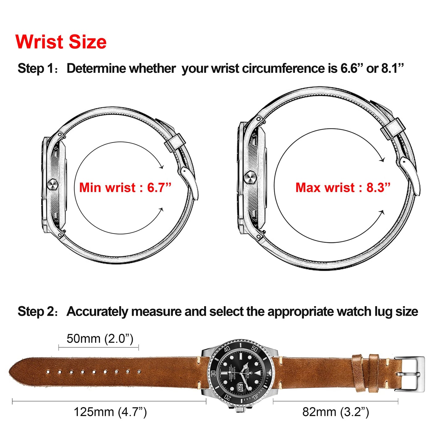 hemsut h 21mm Leather Watch Bands for Men, Thin Soft Horween Leather Watch Strap Quick Release Vintage Watch Wrap