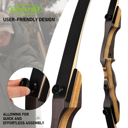 LWANO Archery Takedown Recurve Bow 62", Right Handed, 25-50 Lbs