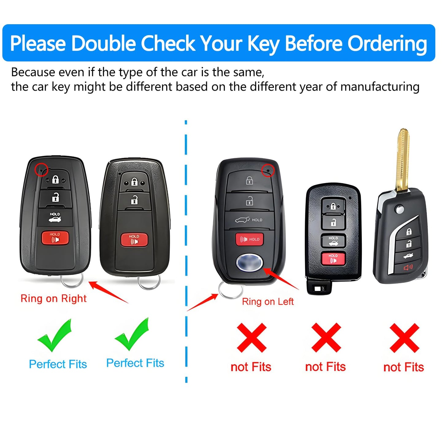 Tukellen for Toyota Key Fob Cover Genuine Leather With Keychain,Leather Key Case Protector Compatible with 2019-2025 Rav4 2020-2022 Highlander Corolla Prius 2018-2024 Camry Avalon C-HR GT86-Black