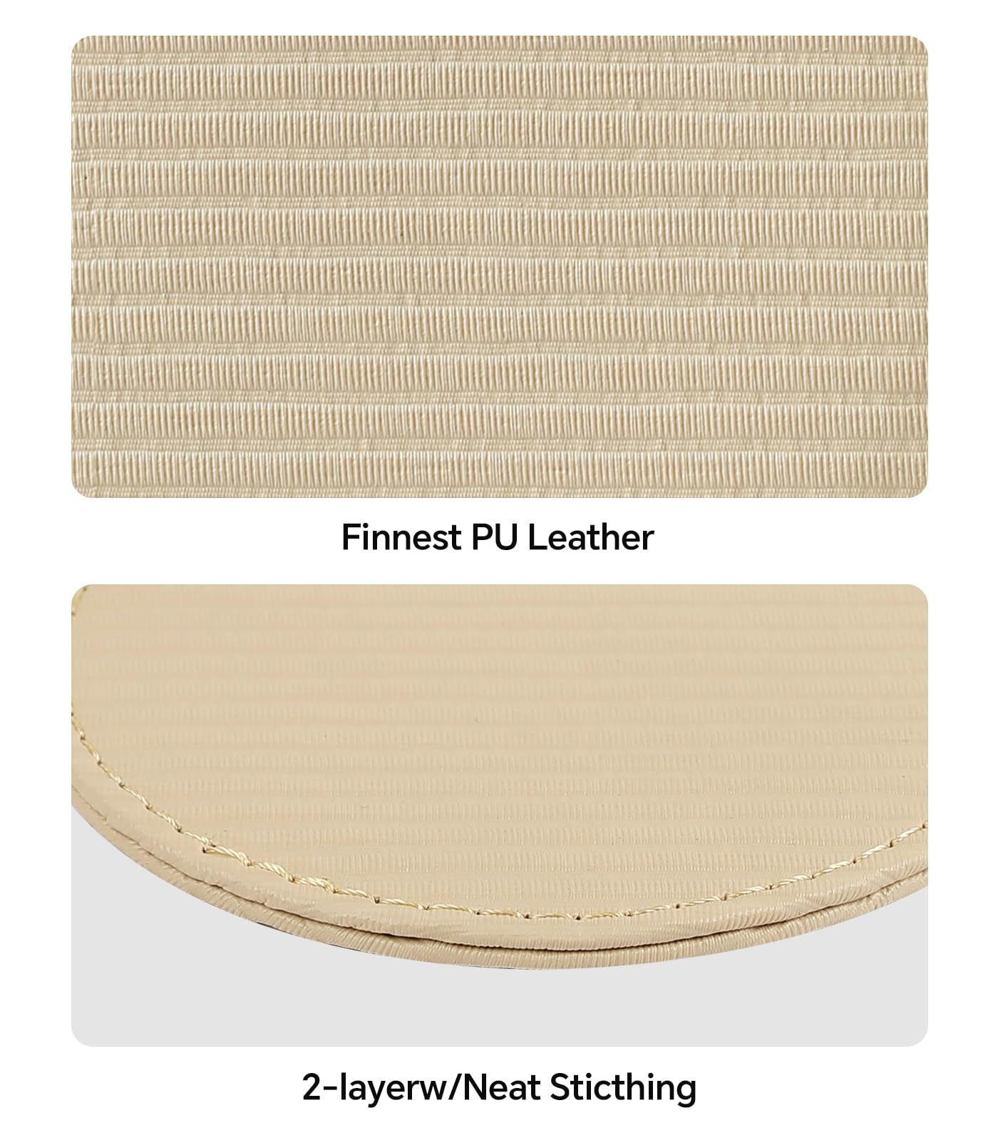 Leather Coasters Set of 6 with Holder, Tabletop Protection, Coffee Table & Bar Decoration, Modern-Style Drink Coasters Suitable for Home Dining Tables & Kitchen Accessories (Beige Stripe)
