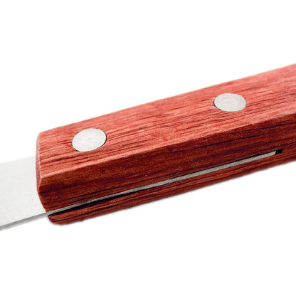 Wall2Wall Stainless Steel Straight Edge Wide Butter Spreader Deluxe Sandwich Cream Cheese Condiment Knives Set Kitchen Tools, Wood Handle, 8” (4)