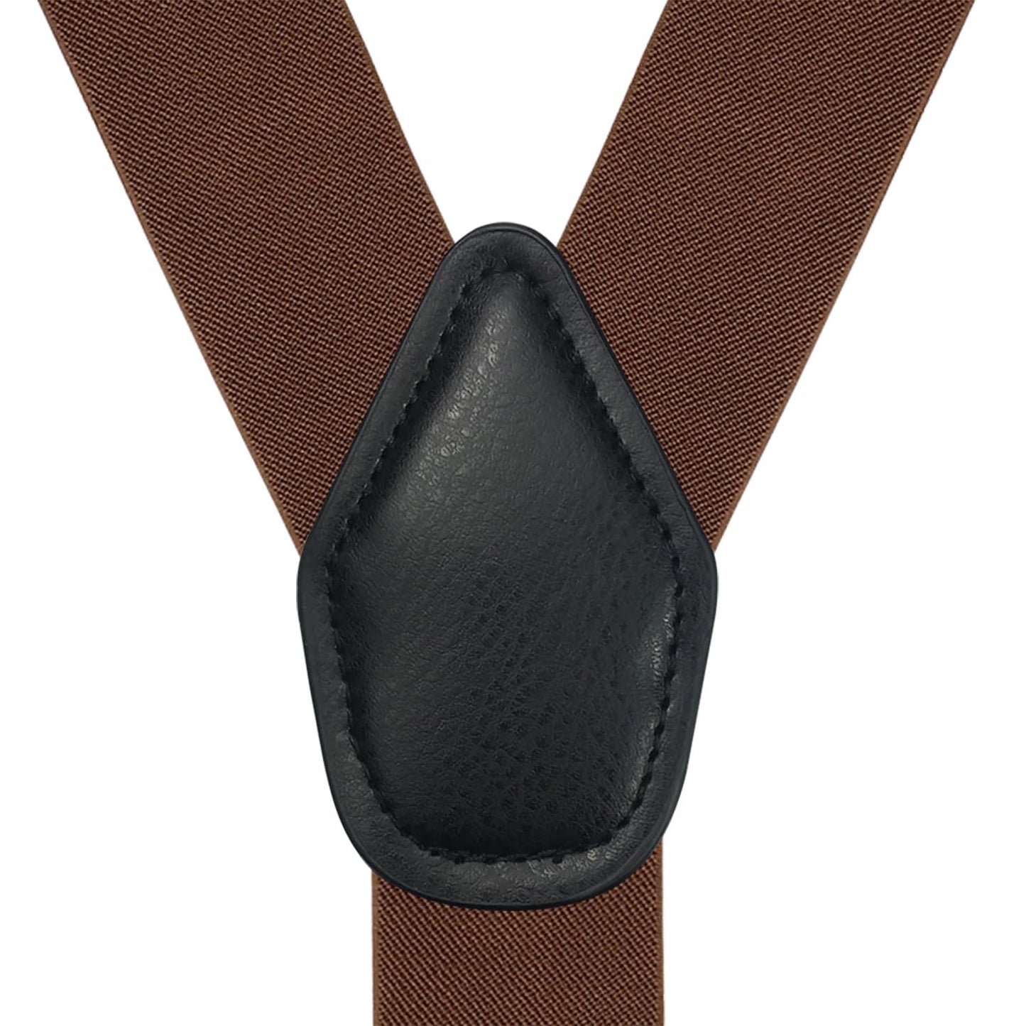 AmazingSky Men's 2" Wide Y-Back Adjustable Elastic Button End Suspenders,Tuxedo Braces for big and tall with 52" Length,Camel