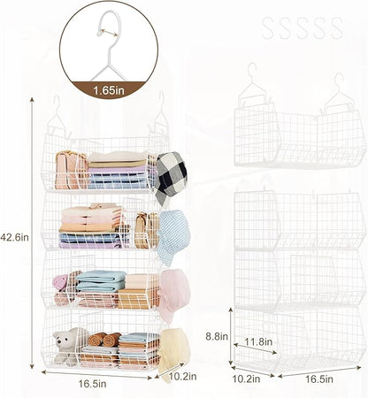 4 Tier Extra Large Hanging Closet Organizer, Closet Organizer Hanging