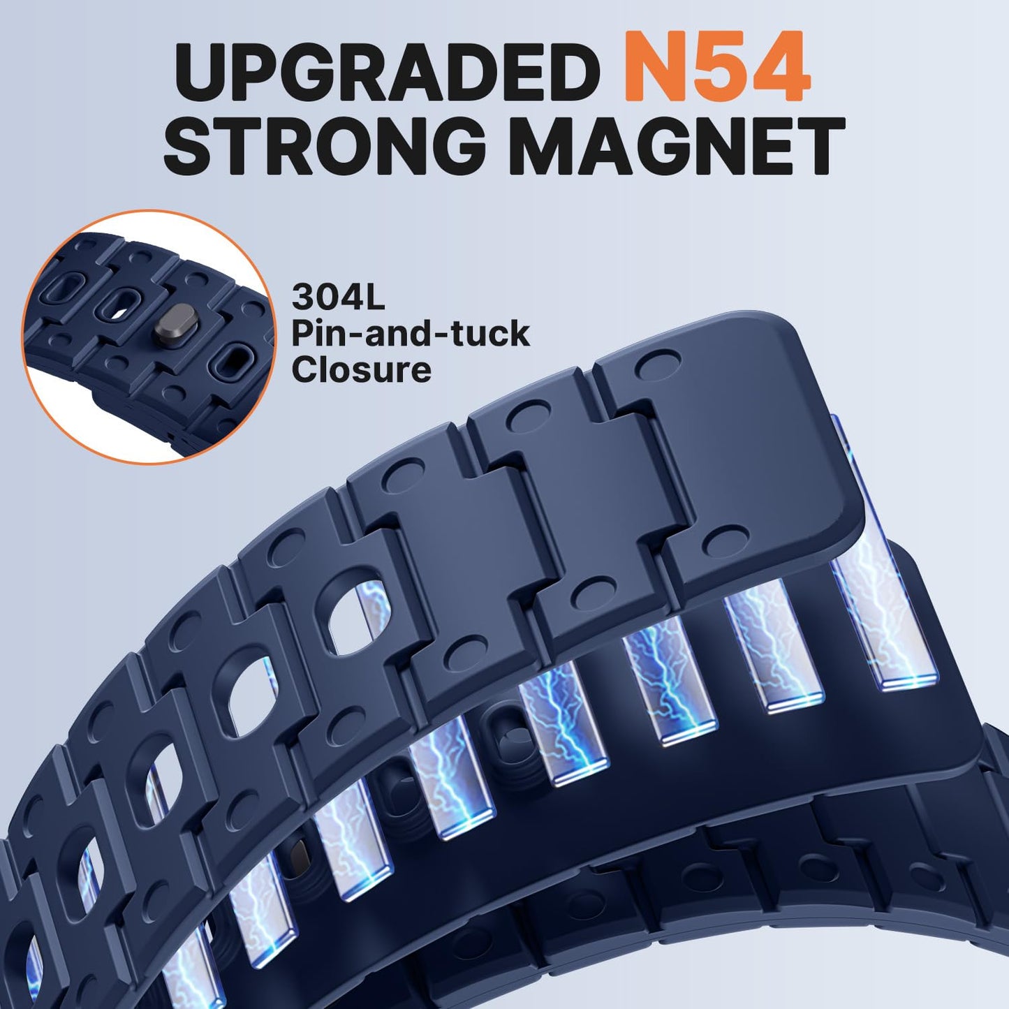 Bandletic Silicone Magnetic Band Compatible with Samsung Galaxy Watch 7 6 5 4 FE 40mm 44mm/Watch 6 4 Classic 43mm 47mm 42mm 46mm/Watch 5 Pro 45mm, 20mm No Gap Soft Sport Strap for Men Women