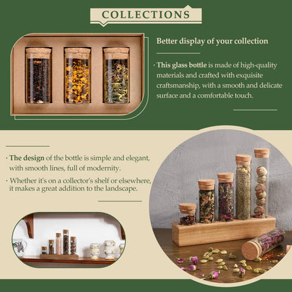 15-Pack 1.35 oz (40 ml) Glass Bottles & Test Tubes with Cork Stoppers – for Spell Jars, Spice Storage, DIY Favors, Travel Memories, Plant Propagation – Empty Recyclable Containers for Crafts, Kitchen
