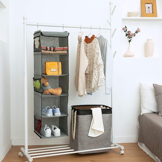 5 Shelves Hanging Closet Organizer, 2 Pack Hanging Storage