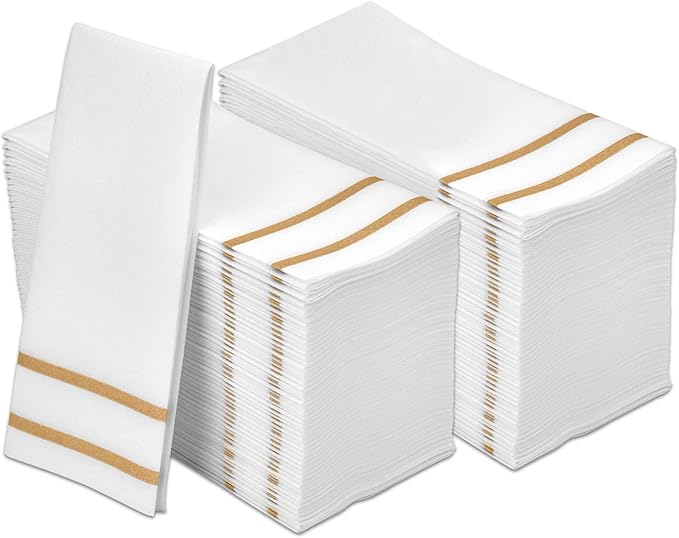 Disposable Hand Towels for Bathroom, Wedding Napkins for Tables, and Restrooms