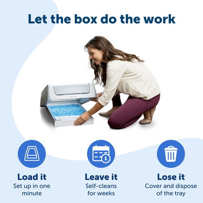 PetSafe ScoopFree Crystal Pro Self Cleaning Cat Litter Box, Includes 1 Disposable Crystal Litter Tray