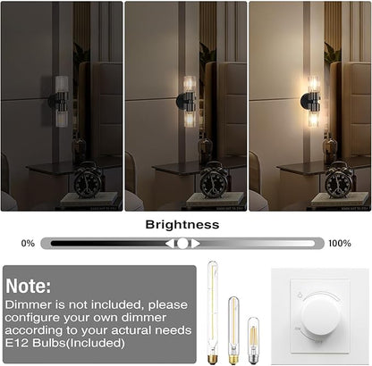 Black Wall Sconce Light Cordless 13 inch Wall Sconces, Indoor Wall Lamp with K9 Crystal Lampshade, Wall Lighting Fixtures for Living Room, Bedroom, Hallway, Bathroom, Stairs, Kitchen