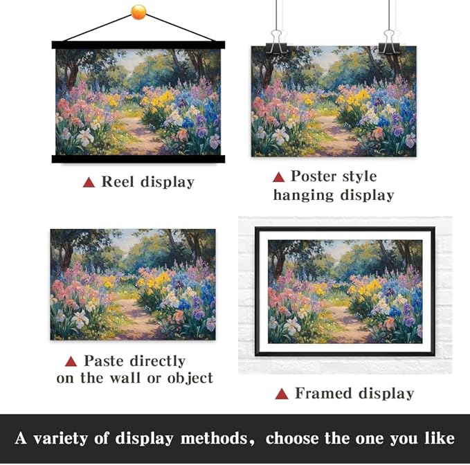 Yesad Colourful Iris Pictures, Wildflower Prints Floral Wall Art Flower Poster Botanical Neutral Art Farmhouse Wall Décor for Living Room Bedroom Kitchen Vintage Wall Art (Unframed,24”x16”,Iris)