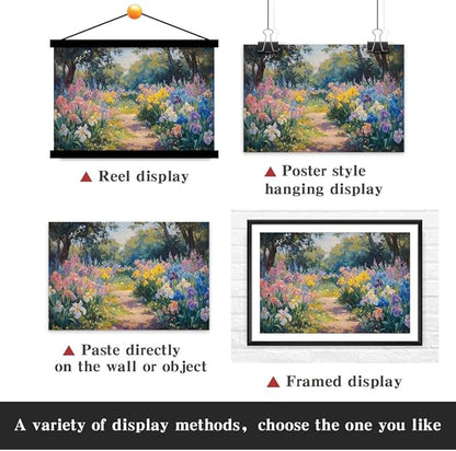 Yesad Colourful Iris Pictures, Wildflower Prints Floral Wall Art Flower Poster Botanical Neutral Art Farmhouse Wall Décor for Living Room Bedroom Kitchen Vintage Wall Art (Unframed,24”x16”,Iris)