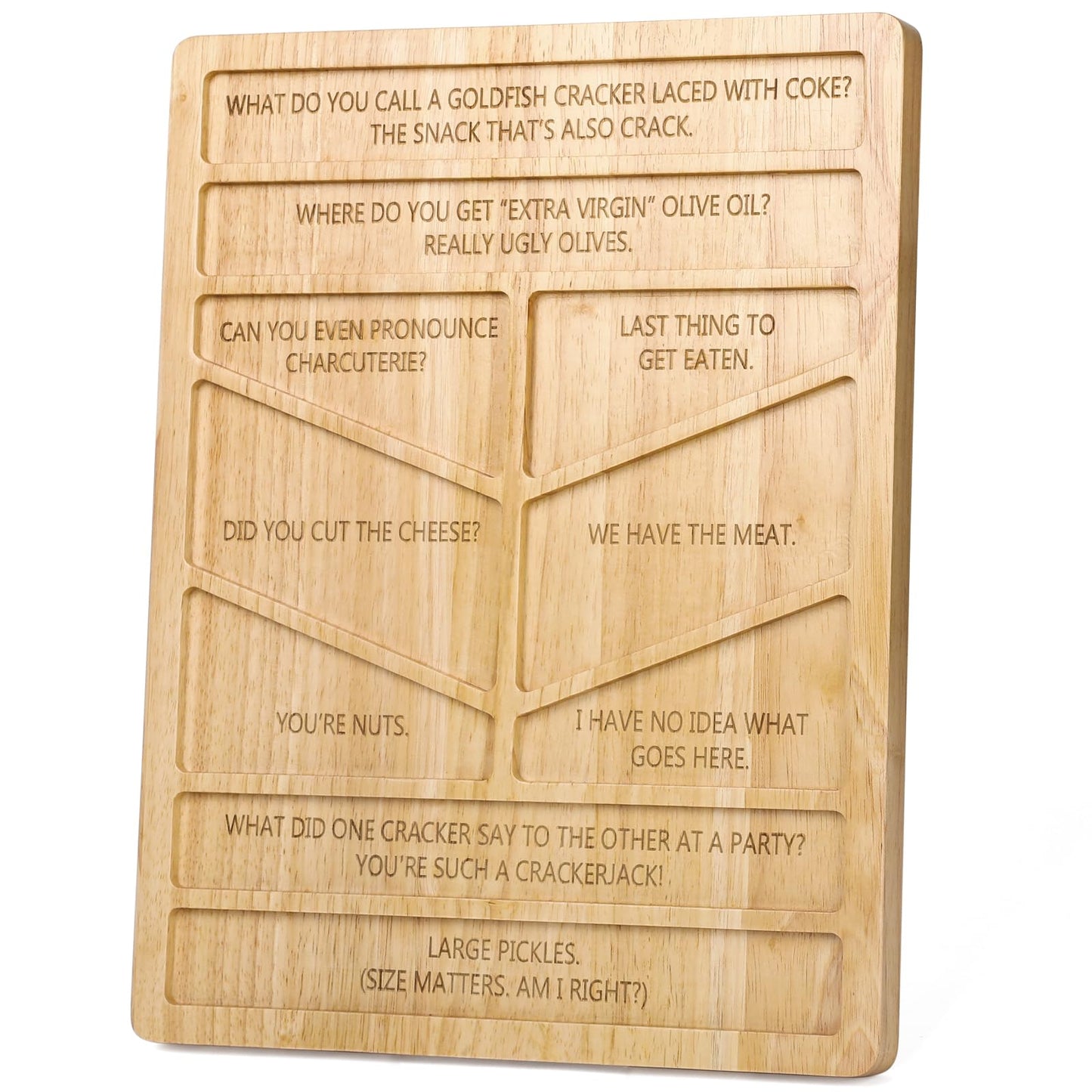 Vastsea Funny Charcuterie Boards with Jokes - Large Wooden Serving Platters for Entertaining, Wedding Hostess House Warming Gifts for New Home Women, Divided Cheeseboard, 17"×13"