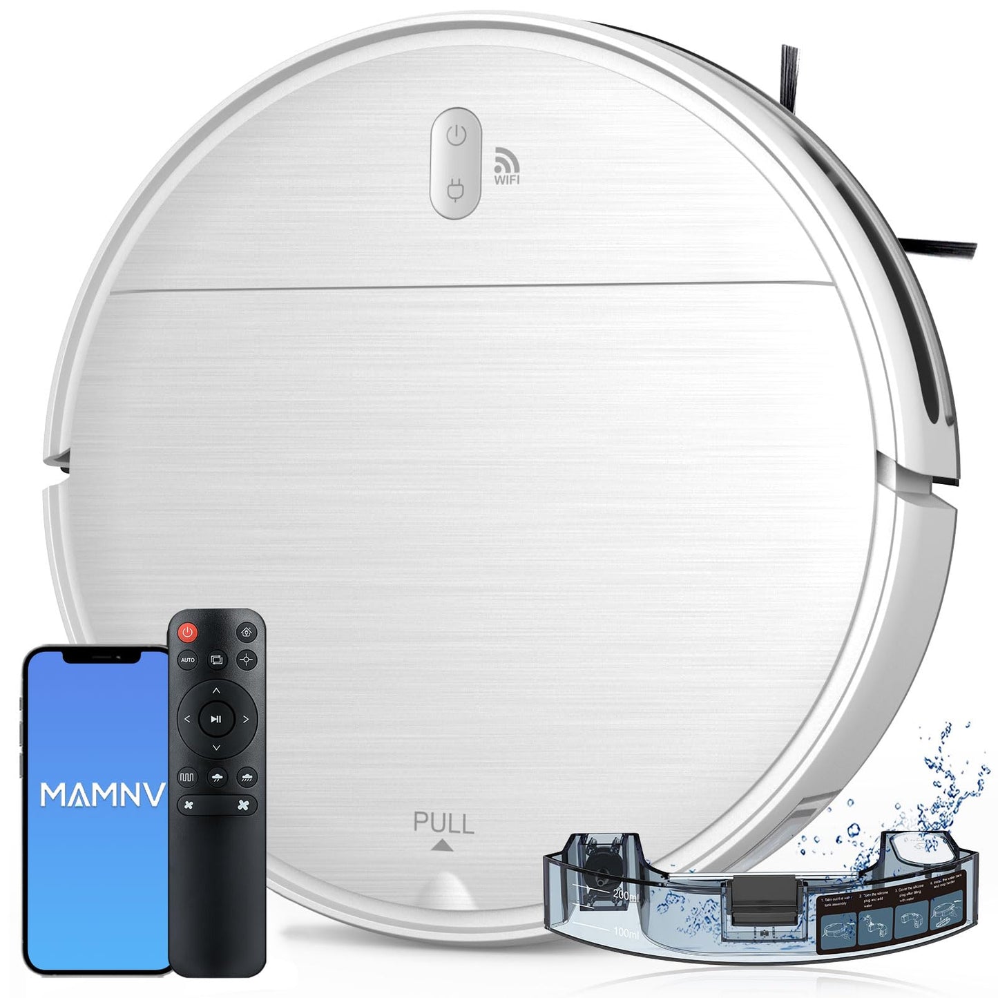 MAMNV Robot Vacuum and Mop,2 in 1 for Carpet & Hard Floor,Robotic Vacuum Cleaner with Alexa/Voice/App,Powerful & Quiet for Pet Hair,Slim 2.87",Self-Charging & Zigzag Path Cleaning