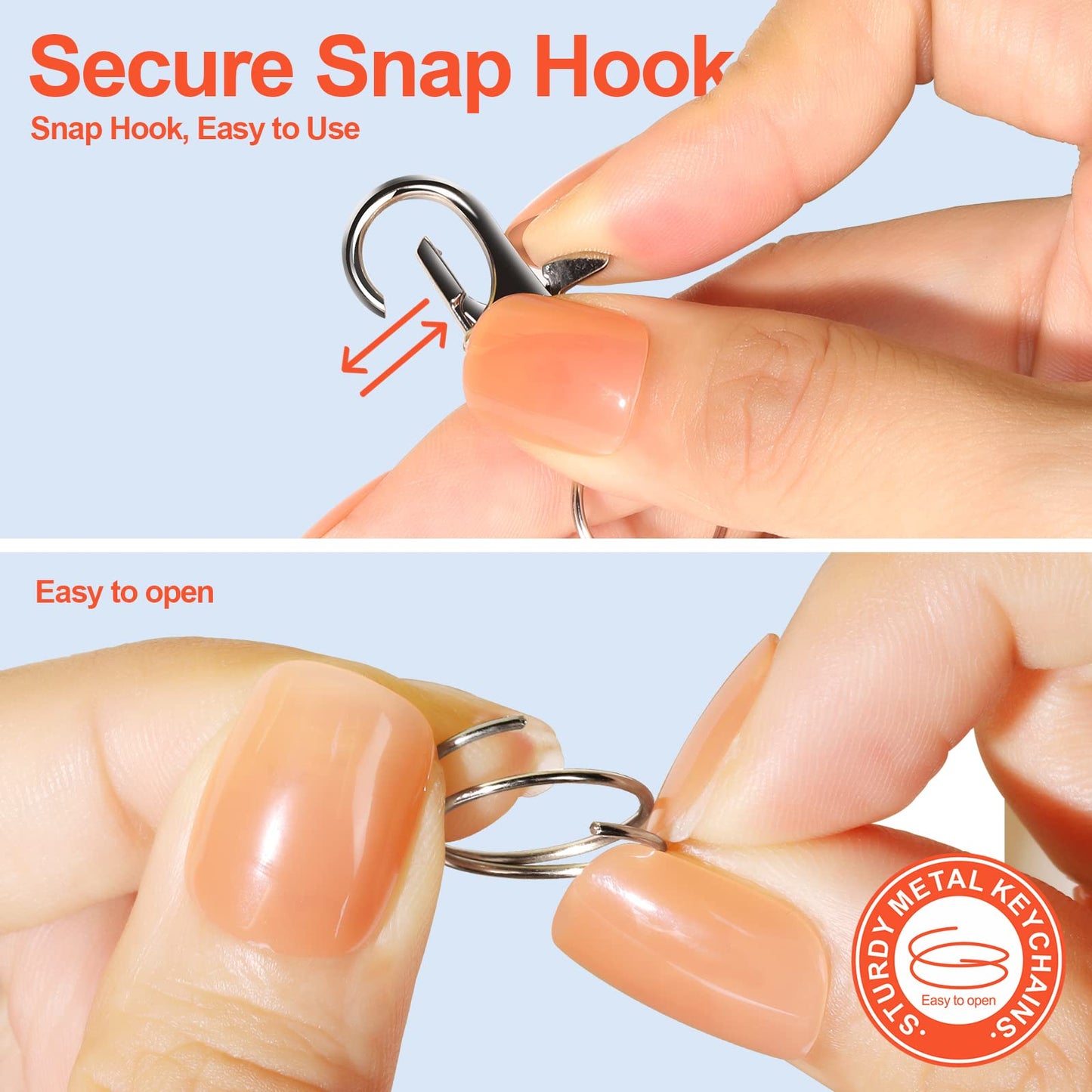 LEOBRO 60PCS Lobster Claw Clasps and Key Rings, 30PCS Keychains Clips and 30PCS Key Chain Ring, Keychain Making kit for Key Chain, Jewelry Making, Art Crafts, Silver