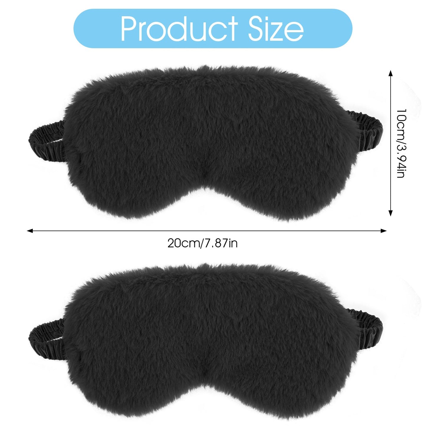 2 Pack Plush Sleeping Eye Mask Soft Plush Eye Mask Fuffy Eye Cover Comfortable Sleep Mask Blindfold Rainbow Faux Fur Eye Shade for Women, Men and Kids Travel Nap Sleeping 565488_2_3pL1H9vJ3