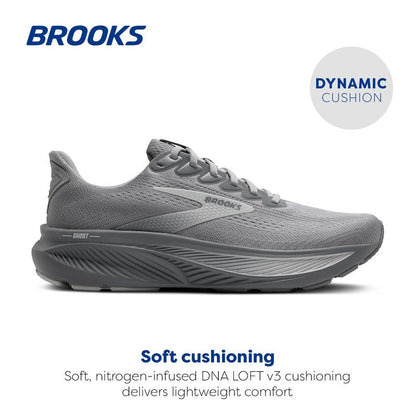 Brooks Men’s Ghost 17 Neutral Running Shoe - Primer Gray/Oyster Mushroom - 8.5 Medium