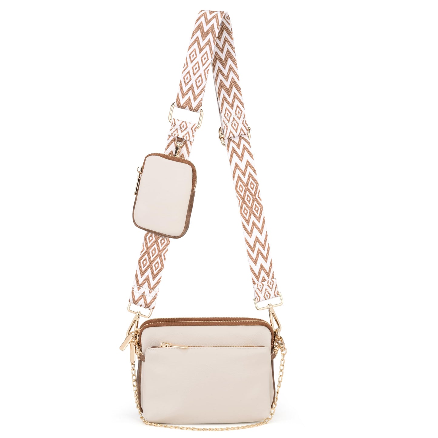 UTO Small Crossbody Bags for Women 3 in 1 Trendy Belt Purse Fashion Designer Mini Cute Sling Fanny Chest Pack