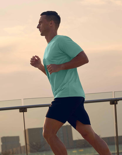 G Gradual Men's Athletic Workout T-Shirts Moisture Wicking Cooling Running Shirts Short Sleeve Performance Tee for Gym Tennis(Jasmine Green,3XL)