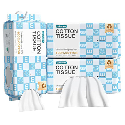 Winner Soft Face Towels, Upgraded Thicker 100% USDA Biobased Facial Towels