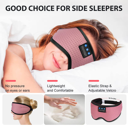 TOPOINT Sleep Mask with Bluetooth Headphones, Breathable Silk Eye Mask for Sleeping Men Women, Bluetooth Sleep Mask Blackout with Speakers, Microphone Handsfree, USB C for Travel Meditation Gifts