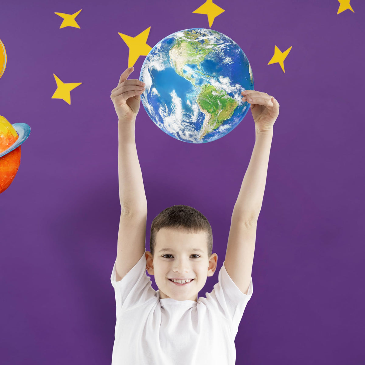 Glow in The Dark Earth for Ceiling, Luminous Planet Wall Sticker, Kids Bedroom Wall Decal, Sticky Fluorescence Earth, Gift for Boys and Girls (Green)