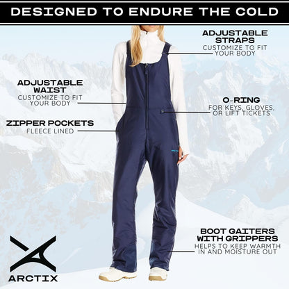 Arctix Women's Essential Insulated Bib Overalls, Blue Night, 2X Tall