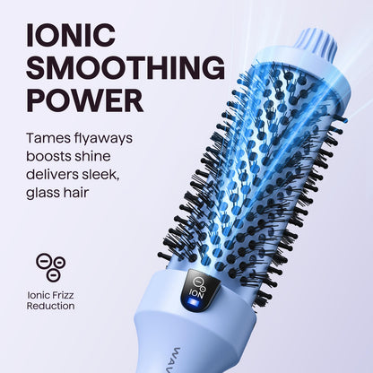 Wavytalk Thermal Brush, Blowout Boost 1.5 inch Heated Round Brush for Blowout Look, Dual Voltage, Pink, Sakura, Tourmaline Ceramic, Negative Ion Technology, 5 Temperature Settings, Less Damage