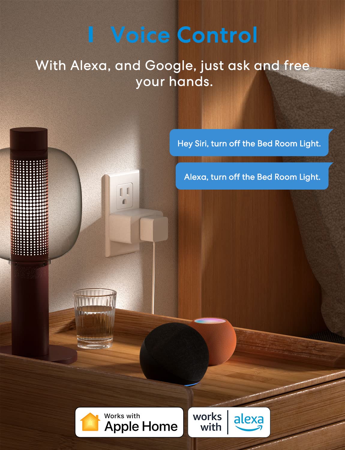Meross Smart Plug Mini Support Apple HomeKit, Siri, Alexa, App Control, Timer, 15A & Reliable WiFi Outlet, No Hub Needed, 2.4G WiFi Only, 4 Pack