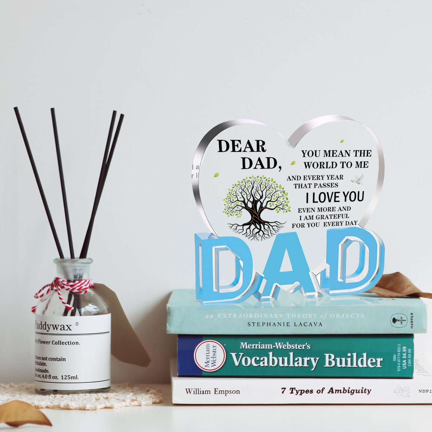 iLifemate Gift for Dad, Dad Birthday Gifts - Acrylic Heart Plaque 3.9 × 3.7 × 0.4inch, Christmas Birthday Gift for Dad from Daughter Son Wife, Memorial Gifts for Loss of Dad