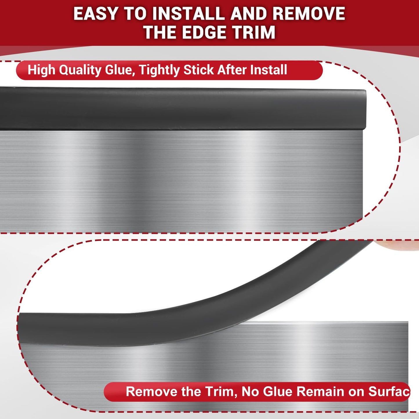Rubber Edge Trim, 1/16" Self Adhesive Flexible U Channel Edge Protecter for Sheet Metal, Car Doors, U Shaped Sharp Edge Protecter, Fit for 0-3/32" Thick Edge, Black Color, 20Ft, EPDM Material
