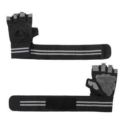 Greenery-GRE Workout Gloves with Wrist Support Weightlifting Gloves for Men Women Non-Slip Gym Gloves Fingerless Training Exercise Fitness (1, Black, X-Large-Men)