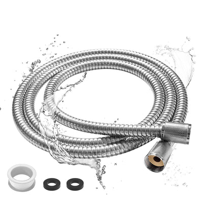 PWERAN Shower Hose 71 Inches Stainless Steel Extra Long Handheld Shower head Hose Flexible and Durable (Chrome)