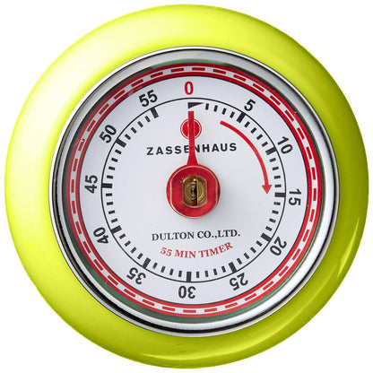 Zassenhaus Magnetic Retro Kitchen Timer, Classic Mechanical Cooking Timer (Black)
