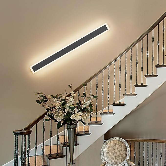 Tiace 2 Pack 39.4In Long Outdoor LED Wall Light 4000K Modern Exterior Wall Sconce Light Porch Lights Linear Outdoor Lighting Fixture for Patio,Balcony,Entryway & Front Door