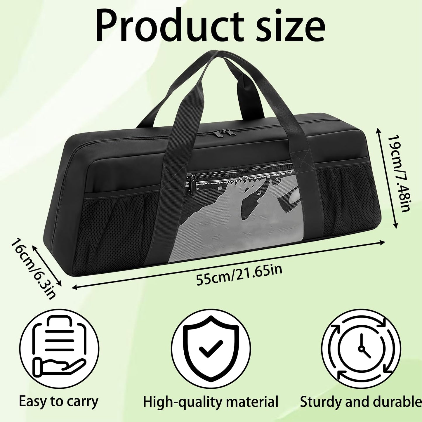 Grill Tool Storage Bag for BBQ Utensils up to 22" – Large BBQ Utensil Organizer with Pockets, Portable Barbecue Accessories Carrying Case for Camping, Outdoor Cooking (Bag Only, Black)