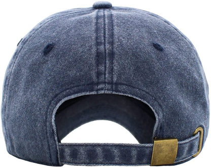 KB-PG-Low Washed Navy Original Classic Low Profile Cotton Hat Men Women Baseball Cap Dad Hat Adjustable Unconstructed Plain Cap