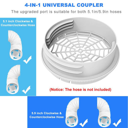 Portable Air Conditioner Sliding Door Vent Kit, Mobile AC Window Vent Kit for 5.0"/5.9” Exhaust Hose, Seamless AC Vent Seal Kit with 6 Upgraded Plates for A/C Unit Sliding Door/Window