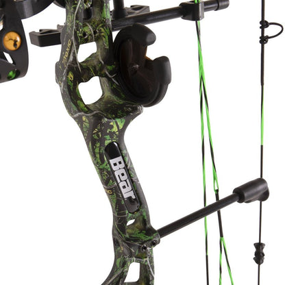 Bear Archery Royale RTH Compound Bow, Ready-to-Hunt Package, Right Handed Archers, 27" Bow, Adjustable Draw Weight 5-50lbs, Adjustable Draw Length 12"-27", Toxic