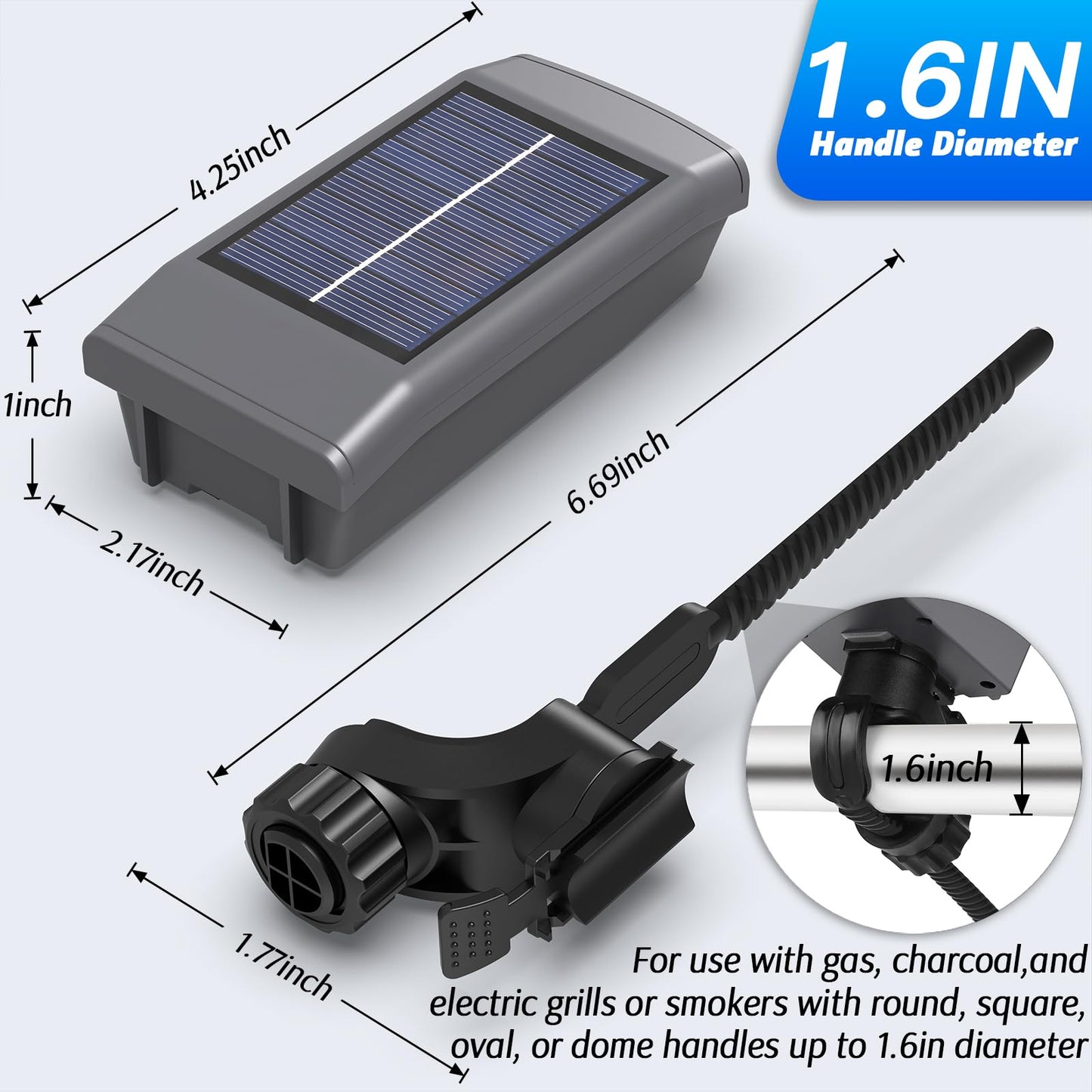 Solar Charging Barbecue Grill Light for Outdoor Grill, Automatic On/Off BBQ Light for Blackstone Griddle Accessories, Grill Accessories for Blackstone Grill, Perfect BBQ Gift for Men Women Him Her