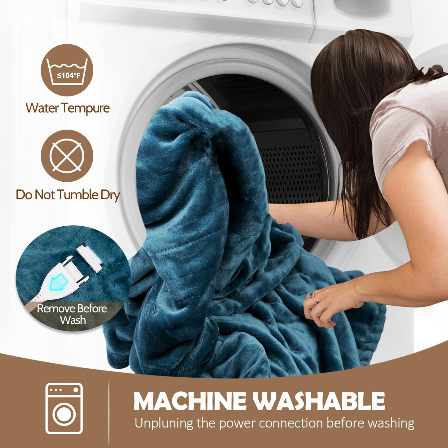 HOW'S MY HOUSE Heated Blanket Throw 50" x 60", Electric Blanket with 12 Time Settings & 6 Heating Levels, Over-Heat Protection, Flannel Sherpa Super Cozy with ETL Certification, Gray