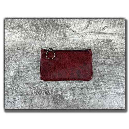 Leather Pouch with Zipper (Canyon Rouge, X-Small 5.5" x 3")