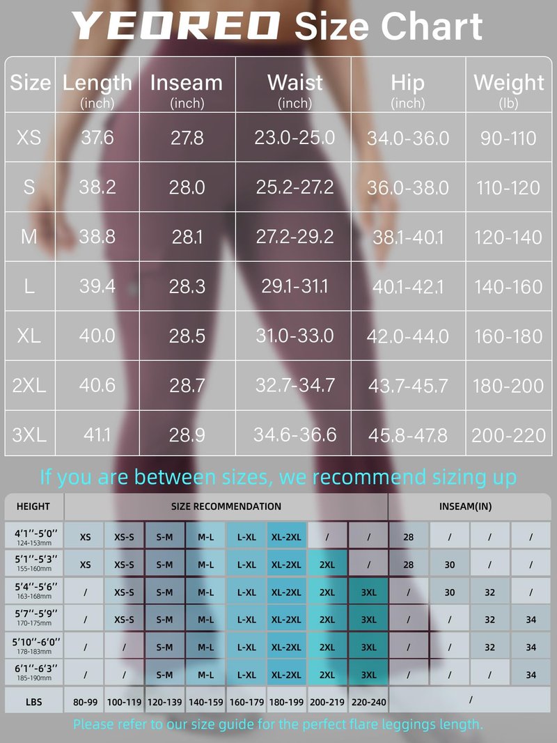YEOREO CoreFlex Women Workout Flare Leggings with Pockets Scrunch Cargo Gym Yoga Leggings Black Cherry L