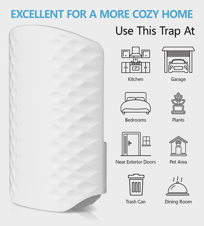 WowCatch Flying Insect Trap for Indoors, Bug Killer Light Trap for Fruit Flies, Gnats, Moths, and Houseflies, 2 Devices + 8 Refills, Best Fly Traps for Home, Kitchen, Bedroom, Plant Area, Garages