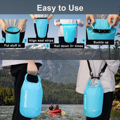 Legnowit Dry Bag, 3 Pack/5 Pack Waterproof Lightweight Small & Large Dry Sacks for Outdoor Camping, Backpacking, Kayaking, Boating, Travel and More