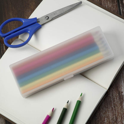 Chinco 4 Pieces Plastic Pencil Case Plastic Stationery Case with Hinged Lid and Snap Closure for Pencils, Pens, Drill Bits, Office Supplies (White)