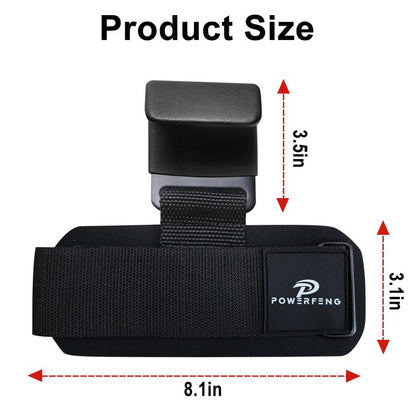 powerfeng Lifting Hooks for Weight Lifting: Weightlifting Hooks Wrist Straps Hand Grip Support for Deadlift Weightlifting Gym Gloves for Men & Women (Black)